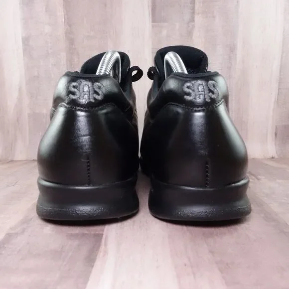 SAS Walking Shoes Womens 10.5 N Narrow Free Time Black Leather Orthotic Sneakers - Picture 5 of 10
